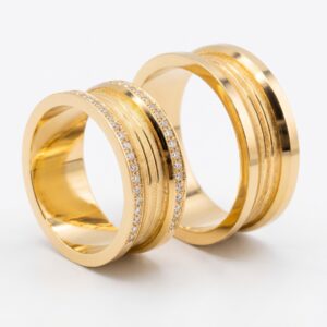 Alianças em Ouro 18k - Modelo Gramado - Cód. 1022