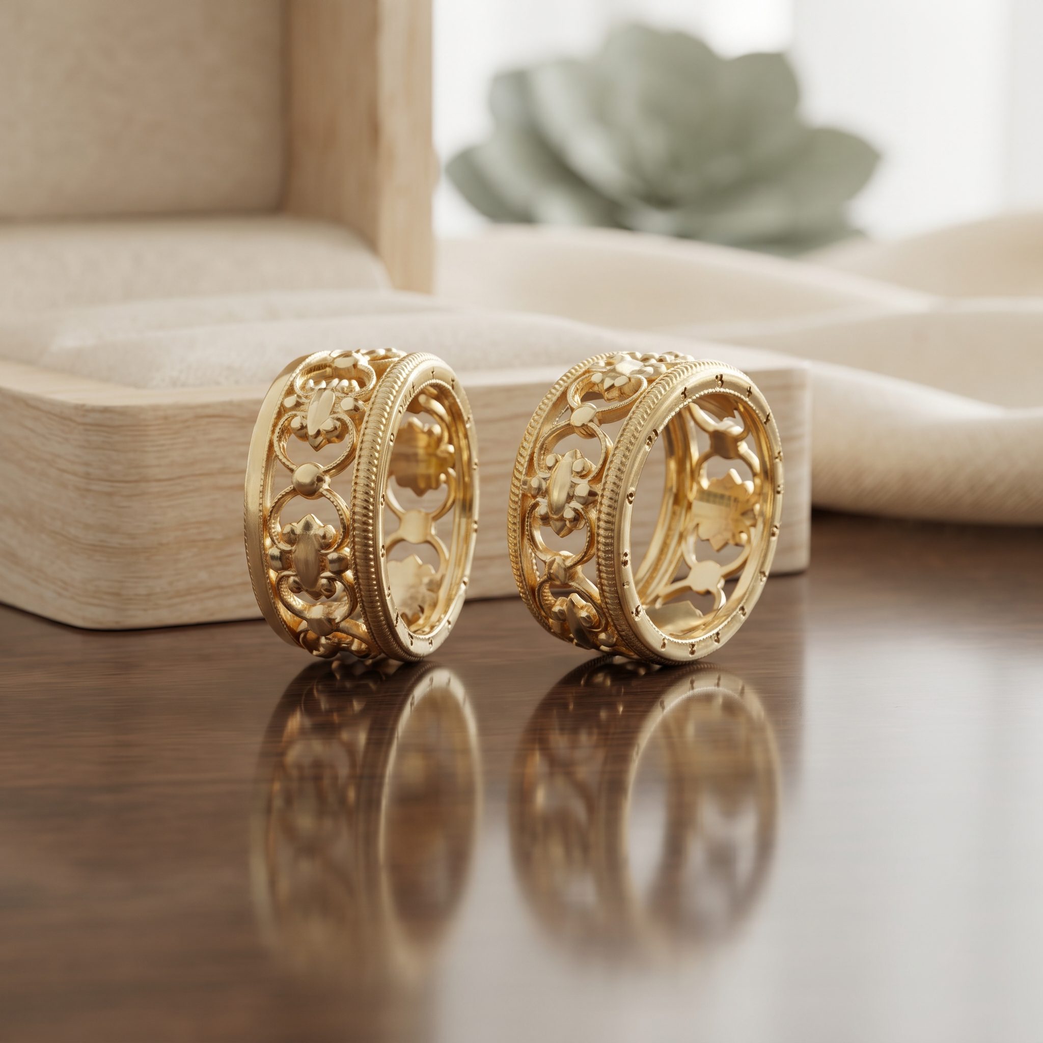 Alianças de casamento em Ouro 18k - Coroa do Vale Ouro Real - Cód. 1056 - Imagem 2