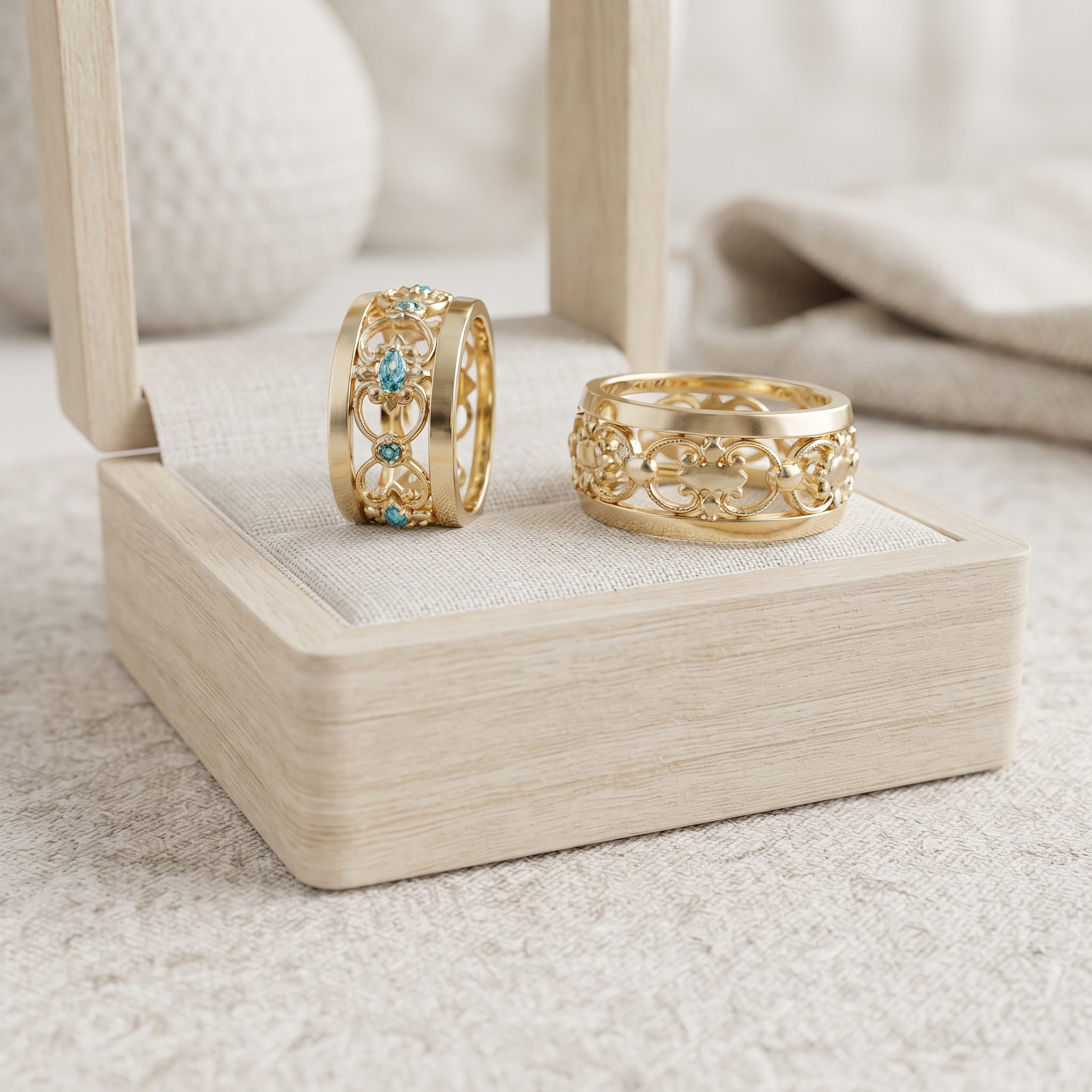 Alianças de casamento em Ouro 18k - Coroa do Vale Turmalina - Cód. 1087 - Imagem 2